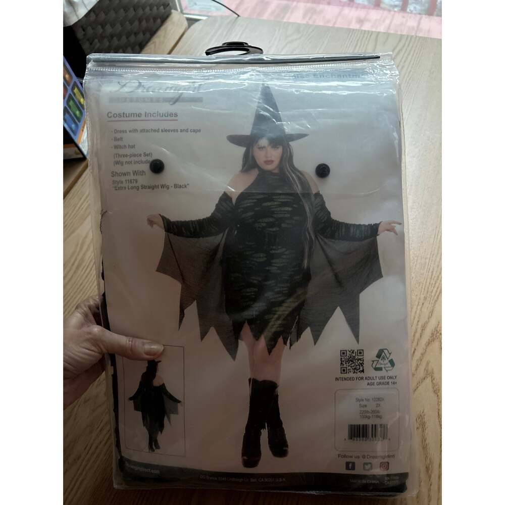 New Women's Dreamgirl 3pc Witch 🧙🧹Costume size 2X Fits 220-260lbs